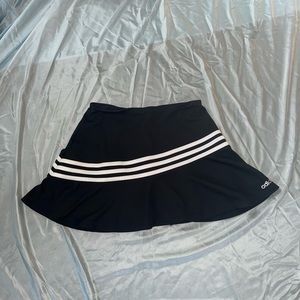 Adidas XL Girls Skirt Lined Black White Striped